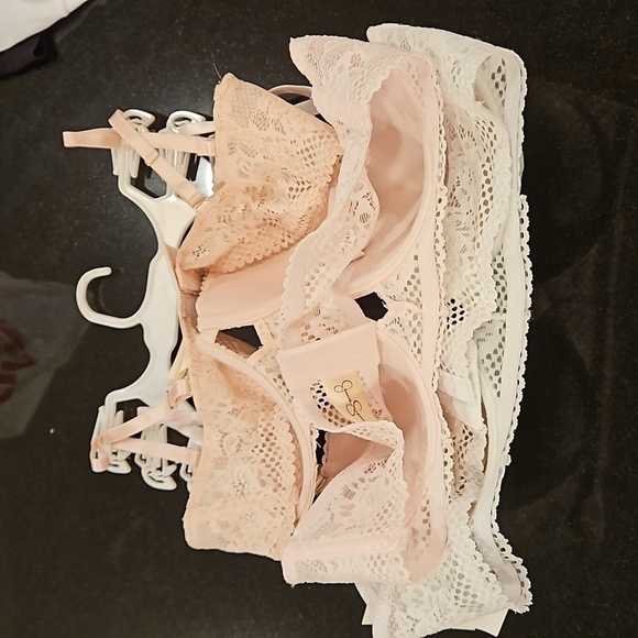 💕JESSICA SIMPSON💕 Padded Push Up Balconette Bras 3 Pk Pink White Nude 36C NWT - Picture 5 of 16